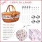 Wicker Picnic Basket Set for 4 with Lid and Handle Picnic Hamper with Washable Lining and Cutlery Set for Outdoor, Camping, Halloween, Christmas, and Birthday